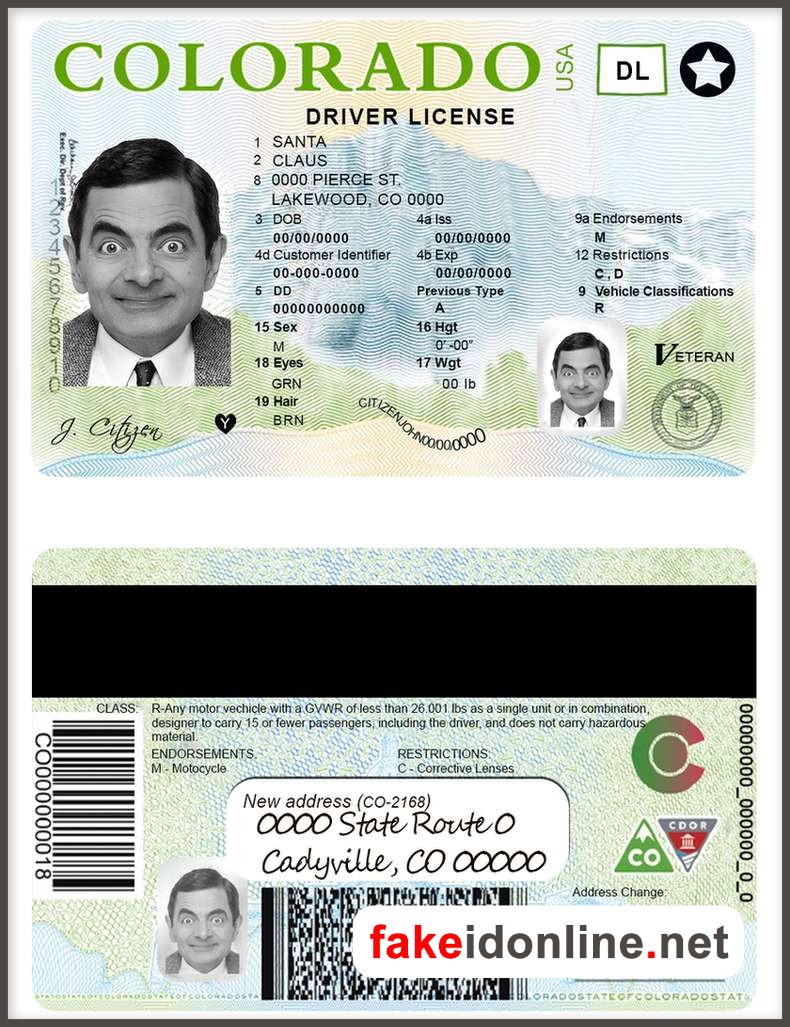 Colorado Driver License PSD Template